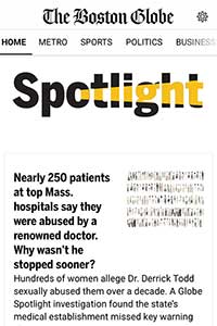 Boston Globe Spotlight - Dr. Derrick Todd